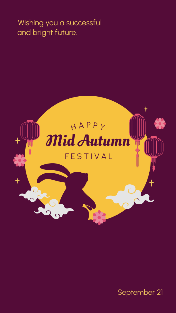 Mid Autumn Festival Rabbit Facebook Story Design Image Preview