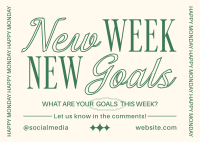 New Goals Monday Postcard Image Preview