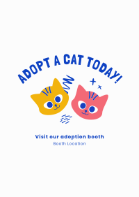 Adopt A Cat Today Poster Design