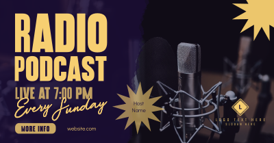 Live Radio Podcaster Facebook ad Image Preview