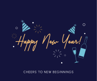 New Year Cheers Facebook Post Design