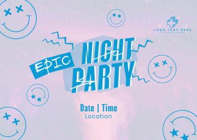 Epic Night Party Postcard Image Preview