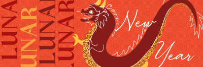 Chinese New Year Dragon Twitter header (cover) Image Preview