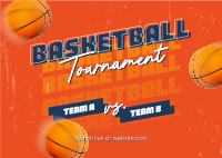 Basketball Game Tournament Postcard Design