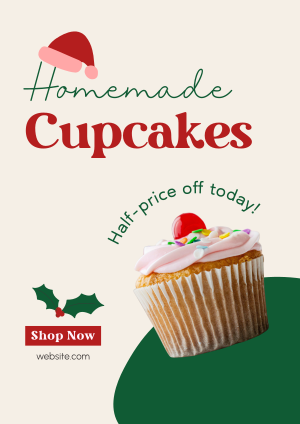 Cupcake Christmas Sale Flyer Image Preview