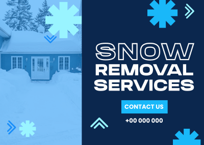 Snowy Snow Removal Postcard Image Preview