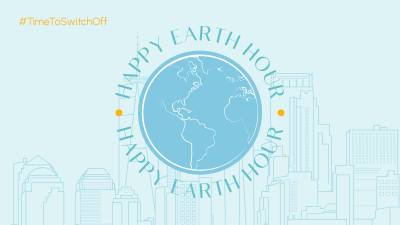 Earth Hour Lineart Facebook event cover Image Preview