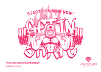 Gym Membership Promo Postcard Design