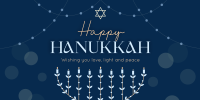 Festive Hanukkah Lights Twitter post Image Preview