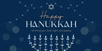 Festive Hanukkah Lights Twitter Post Image Preview