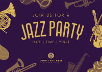 Groovy Jazz Party Postcard Image Preview
