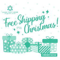 Modern Christmas Free Shipping Instagram post Image Preview