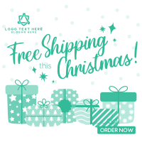 Modern Christmas Free Shipping Instagram Post Preview