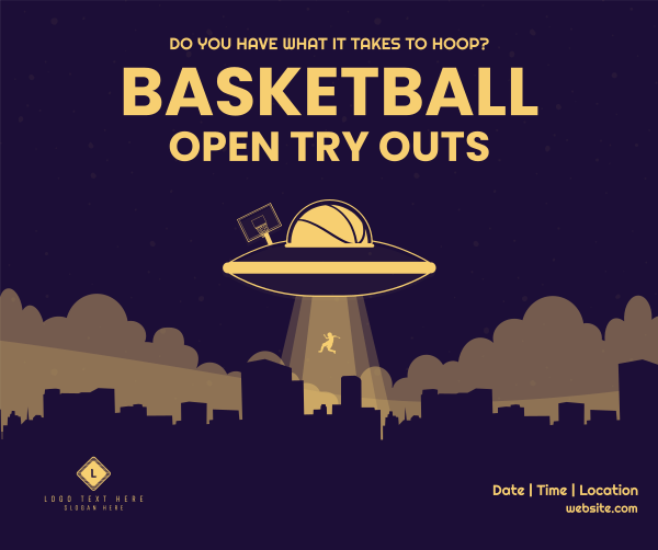 Basketball UFO Facebook Post Design Image Preview