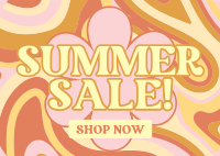 Groovy Summer Sale Postcard Image Preview