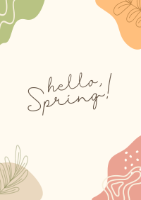 Hey Hello Spring Poster Design