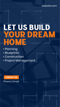 Blueprint Construction Facebook Story Design