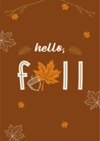 Hello Fall Greeting Poster Image Preview