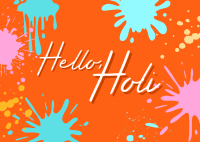 Holi Color Festival Postcard Design