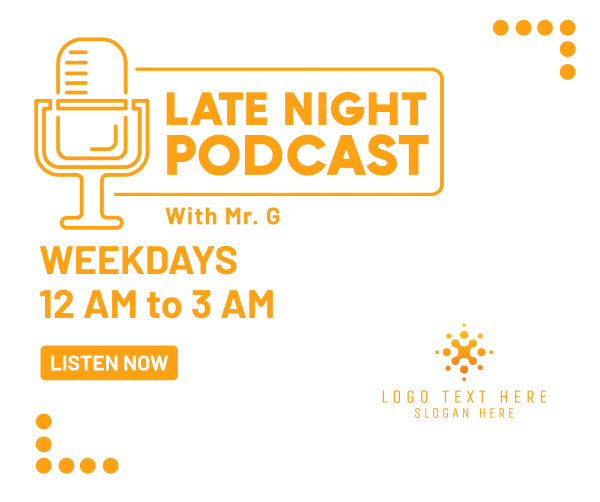 Late Night Podcast Facebook Post Design Image Preview