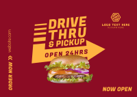 Fast Food Drive-Thru Postcard Design