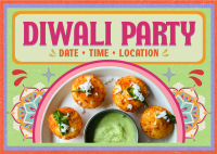 Playful Retro Diwali Postcard Preview