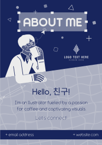 About Me Illustration Poster Image Preview