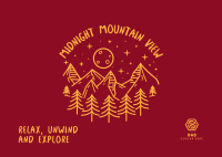 Midnight Mountain Valley Postcard Design
