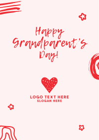 Happy Grandparents Scribble Poster Design