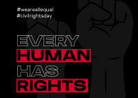 Every Human Has Rights Postcard Design