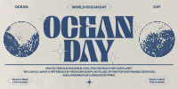 Retro Ocean Day Twitter Post Design