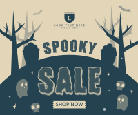 Spooky Ghost Sale Facebook Post Design
