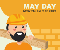 Construction May Day Facebook Post Design