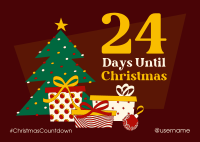 Festive Christmas Countdown Postcard Design