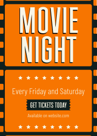 Movie Night Strip Flyer Image Preview