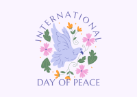 Floral Peace Dove Postcard Image Preview