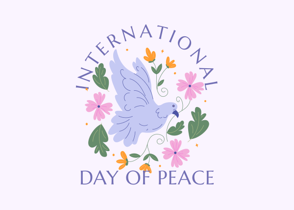 Floral Peace Dove Postcard Design