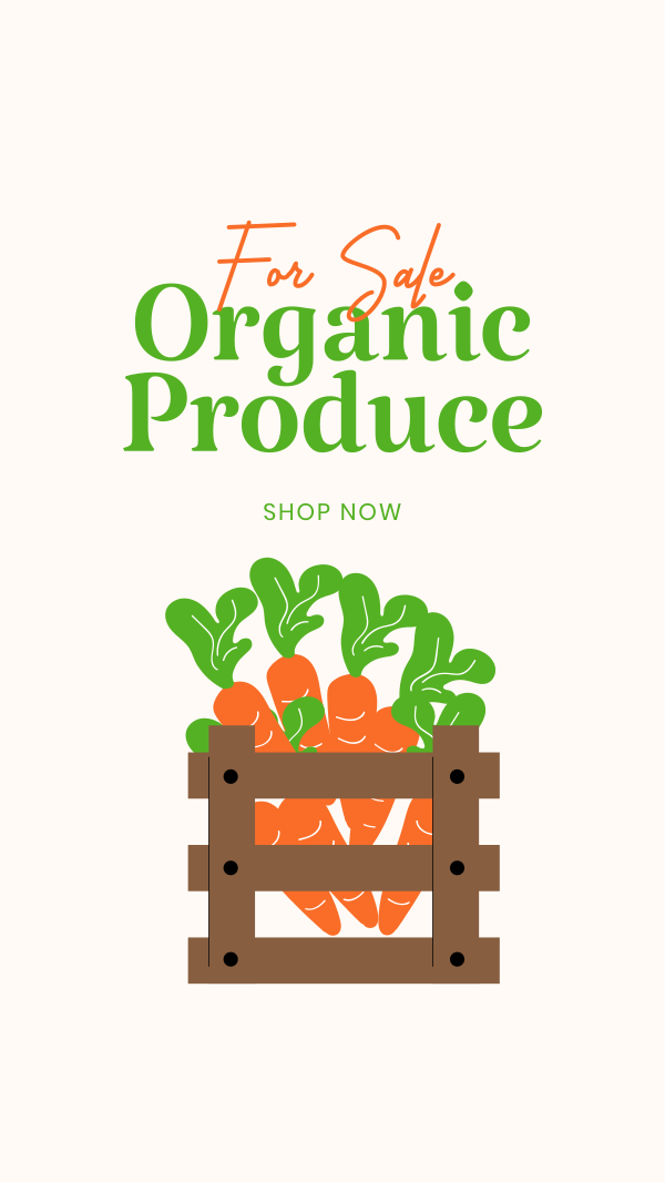 Organic Produce For Sale Instagram Story Design Image Preview