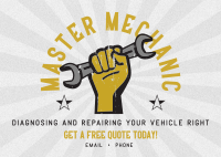 Retro Master Mechanic Postcard Image Preview