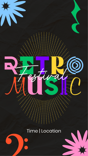Vibing to Retro Music Facebook story Image Preview
