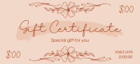 Wavy Floral  Gift Certificate Design