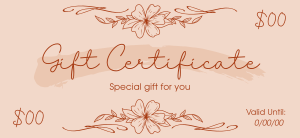 Wavy Floral  Gift Certificate Image Preview
