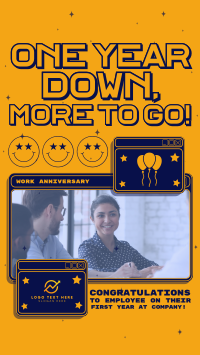 Minimalist Y2K Work Anniversary TikTok Video Preview