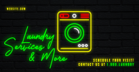 Neon Laundry Shop Facebook ad Image Preview