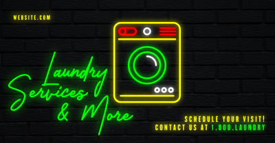 Neon Laundry Shop Facebook ad Image Preview