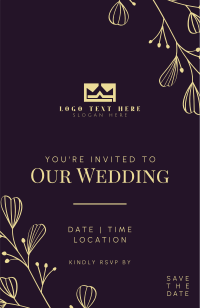 Clean Floral Wedding Invitation Design