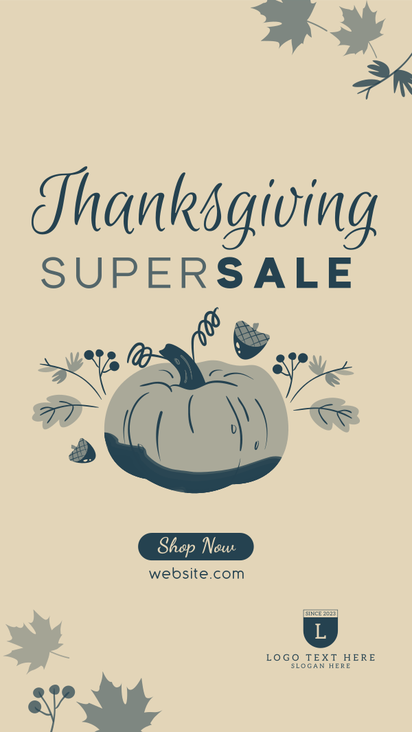 Thanksgiving Pumpkin Sale Instagram Story Design Image Preview