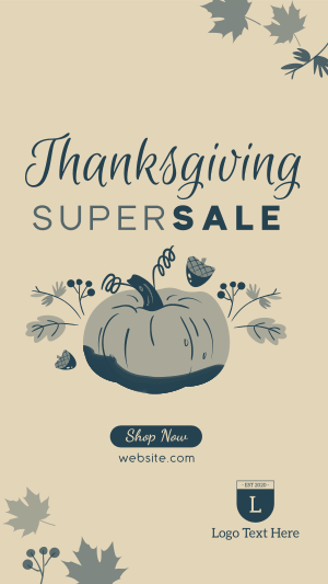 Thanksgiving Pumpkin Sale Instagram story