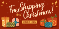 Modern Christmas Free Shipping Twitter Post Image Preview