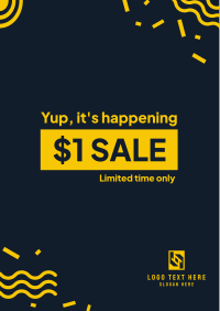 $1 Confetti Sale Flyer Image Preview